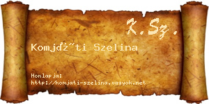 Komjáti Szelina névjegykártya